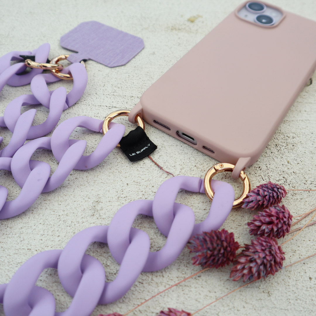 Lilac - Chainz - kurze Handykette in pastel lila
